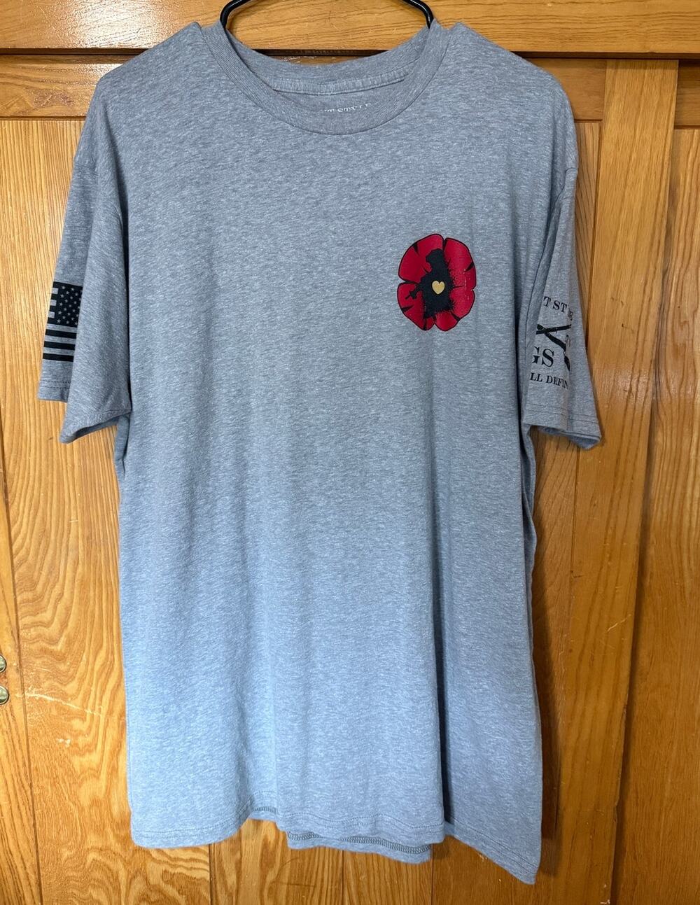 Grunt Style Michigan Red Poppy Remembrance T-Shirt XL